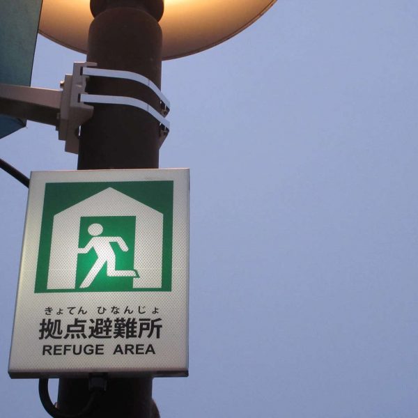 福井県大野市設置事例-夕刻になり、サインが点灯
